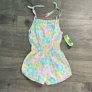 NWT Vintage Carrots Pastel Floral Smocked Girls Size 8 Romper